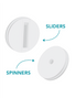 Graphic of On the Track - Spinners & Sliders which show the difference in the spinner and the slider.