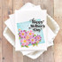 Handmade greeting card with flowers and leaves on it with happy mother's day sentiment on it. Handmade greeting card with flowers and leaves on it with happy mother's day sentiment on it.