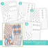 Four different patterned layering stencils called create-in-quads.