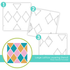Graphic of packaging of three diamond layering stencils.