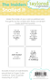 Graphic of packaging of 4 snail themed sentiments for inside panels for paper crafting cards.