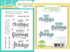 Two images showing the Joyful Season set—one with clear stamps featuring holiday sentiments, and the other with coordinating dies to add dimension to the greetings.