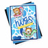 Handmade greeting card with foiled hearts on it and hugs sweet summertime sentiments on it with cardstock in background.