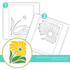 Graphic of two layering stencils labeled Petal Pusher Layering Stencil for papercrafting.