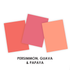 Three different pieces of TE premium cardstock including persimmon, guava, and papaya to compare shades of oranges and pinks.
