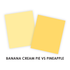 Graphic comparing banana cream pie and pineapple colors, both a yellow.