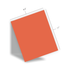 Graphic of pumpkin cardstock, an orange color, with measurements 8x5 x 11 inches.