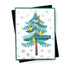 Handmade greeting card with tree on it and bird with pears and tis the season sentiment on it.