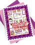 Handmade greeting card with postage stamps on it and envelopes with sending happy mail sentiment on it.