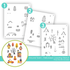 Graphic of Around Town - Halloween Layering Stencil which includes three stencils to create haunted houses, pumpkins, monsters, a cat, graveyard, and a ghost for papercrafting.