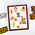 Handmade greeting card with haunted house, monsters, and pumpkins on it with boo to you sentiment on it.