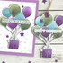 Handmade greeting card with matching tag with balloons holding a present up with celebrating you sentiment on both. Handmade greeting card with matching tag with balloons holding a present up with celebrating you sentiment on both.