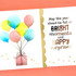 Handmade greeting card with balloons on it and a insider panel next to it with a birthday sentiment on it. Handmade greeting card with balloons on it and a insider panel next to it with a birthday sentiment on it.