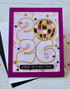 Handmade greeting card with 2026 on it and a disco ball with cheers to a New Year sentiment on it.