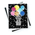 Handmade greeting card with balloons holding a present up on it with happy birthday to you sentiment on it. Handmade greeting card with balloons holding a present up on it with happy birthday to you sentiment on it.