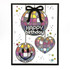 Handmade greeting card with disco balls on it with one having a bow on it with happy birthday sentiment on it. Handmade greeting card with disco balls on it with one having a bow on it with happy birthday sentiment on it.