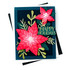 Handmade greeting card with flowers on it and happy holidays sentiment on it.