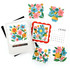 Handmade greeting card and calendar with flowers on each.