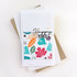 Handmade greeting card with leaves on it and happy fall sentiment on it.