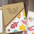 Handmade greeting card with leaves on it and thankful for you sentiment on it.