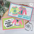 Two handmade greeting cards with sweaters on both and ugly sweater sentiments on each. Two handmade greeting cards with sweaters on both and ugly sweater sentiments on each.