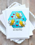 Handmade greeting card with bees on it and hope you have a bee-utiful day sentiment on it.