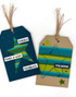 Two handmade greeting tags, both have stars on it and uplifting sentiments on them.