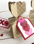 Handmade gift box with a heart tag on it.
