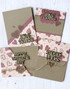 Four handmade greeting cards with different valentine's day sentiments on each of them.