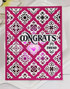 Handmade greeting card with tiles on it and congrats friend sentiment on it.