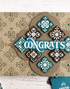Handmade greeting card with tile designs on it and congrats sentiment on it.