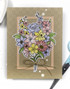Handmade greeting card with flower bouquet on it.