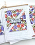 Handmade greeting card with flowers on it and birthday wishes sentiment on it.