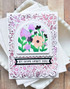 Handmade greeting card with flowers on it and let hope uplift you sentiment on it.