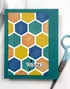 Handmade greeting card with hexagons on it and thanks sentiment on it.