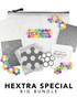 Graphic of Hextra Special Big Bundle which includes maps, insiders, dies, and stickers in it.