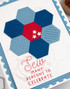 Handmade greeting card with hexagons on it and sew many reasons to celebrate sentiment on it.