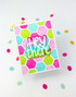 Handmade greeting card with hexagons on it and hey there sentiment on it.
