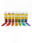 Image of 7 Glitter Drop colors lined up in the TE rainbow order.