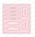 Graphic of Love to Label Sticker Sheet - Cupcake which is a pink color.
