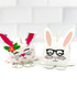 Image of two handmade papercrafted bunnies.