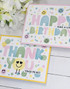 Two handmade greeting cards with smiley faces on both and different sentiments.