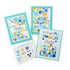 Four handmade greeting cards with flowers on it and different sentiments on each.