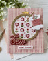 Handmade greeting card with embroidery on it and sew many thanks sentiment on it.