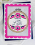 Handmade greeting card with embroidery on it and sending sew much love sentiment on it.