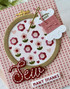 Handmade greeting card with embroidery on it and sew many thanks sentiment on it.