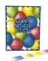 Handmade greeting card with balloons on it and happy birthday to you sentiment on it.