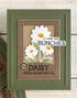 Handmade greeting card with flower son it and I love you bunches sentiment on it.