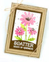 Handmade greeting card with flowers on it and scatter seeds of kindness sentiment on it.