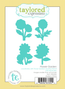 Graphic of Flower Garden Dies that creates 4 flowers for papercrafting.